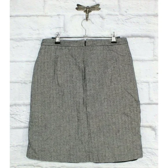 LL Bean Gray 100% Cotton Back Zip Classic Fit Skirt Size 6 - Picture 4 of 9